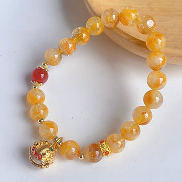 Tiger Head Bell Healing Energy Charm Bracelet